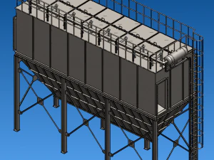 Filtre &agrave; manches &agrave; impulsions pour bo&icirc;te &agrave; air PPCS96-8 Modèle 3D