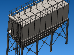 PPCS96-8 air box pulse bag filter 3D Model