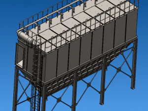 PPCS96-8 air box pulse bag filter 3D Model