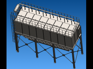 PPCS96-8 air box pulse bag filter 3D Model