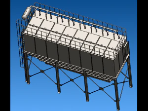 PPCS96-8 air box pulse bag filter 3D Model