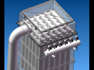 Dust collectorPulse bag filter sw18 Modello 3D