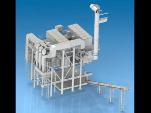 Gas dust removal bag filter 3D Model