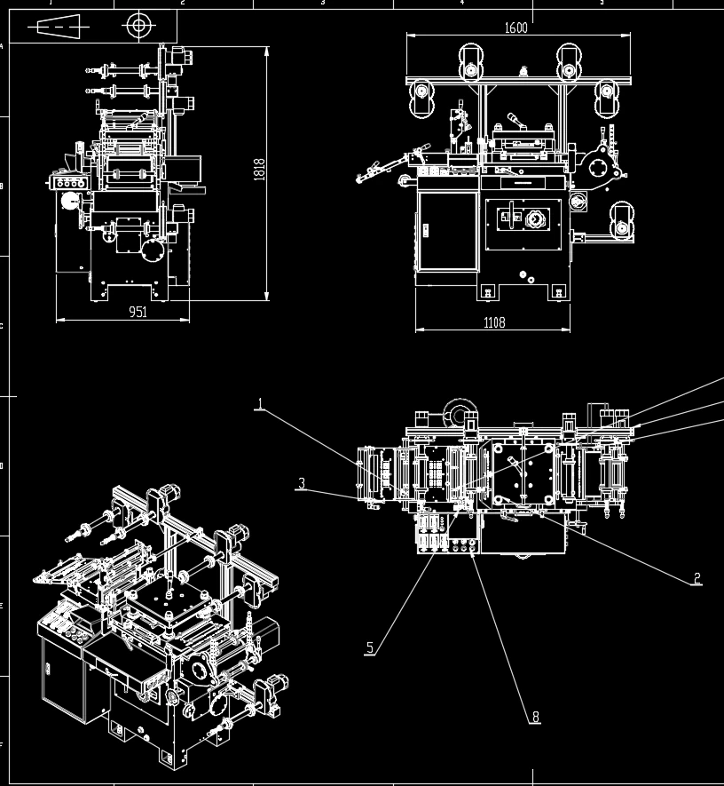 M&aacute;quina de corte e vinco com furo de manga de assento &uacute;nico 3WA300G, muitos desenhos com toler&acirc;ncia, conjunto completo de Modelo 3D .c4d .max .obj .3ds .fbx .stl .blend 