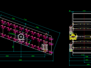 3YK2160 type circular vibrating screen set drawing 3D Model