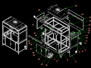 Flip vacuum laminating machine full set of CAD 3D Model