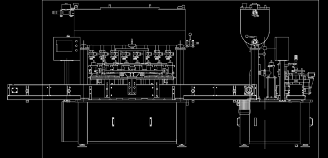 8 Filling Head Filling Machine 3D Model .c4d .max .obj .3ds .fbx .stl .blend 