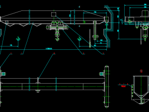 Single girder electric hoist bridge crane 5t s2258m h6m full set of CAD Modello 3D