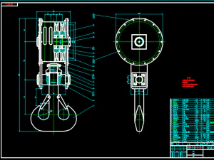 Schemat mechaniczny i elektryczny dźwigu mostowego o udźwigu 50 ton Model 3D