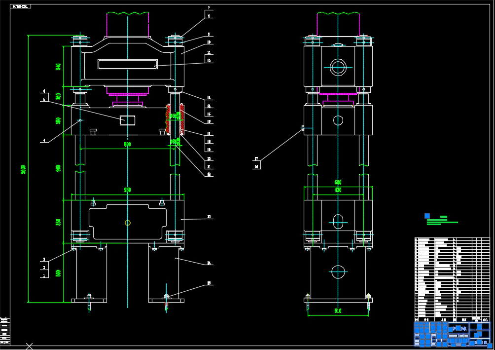 YN32-100 Four-column hydraulic press 100 tons of four-column hydraulic press 3D Model .c4d .max .obj .3ds .fbx .stl .blend