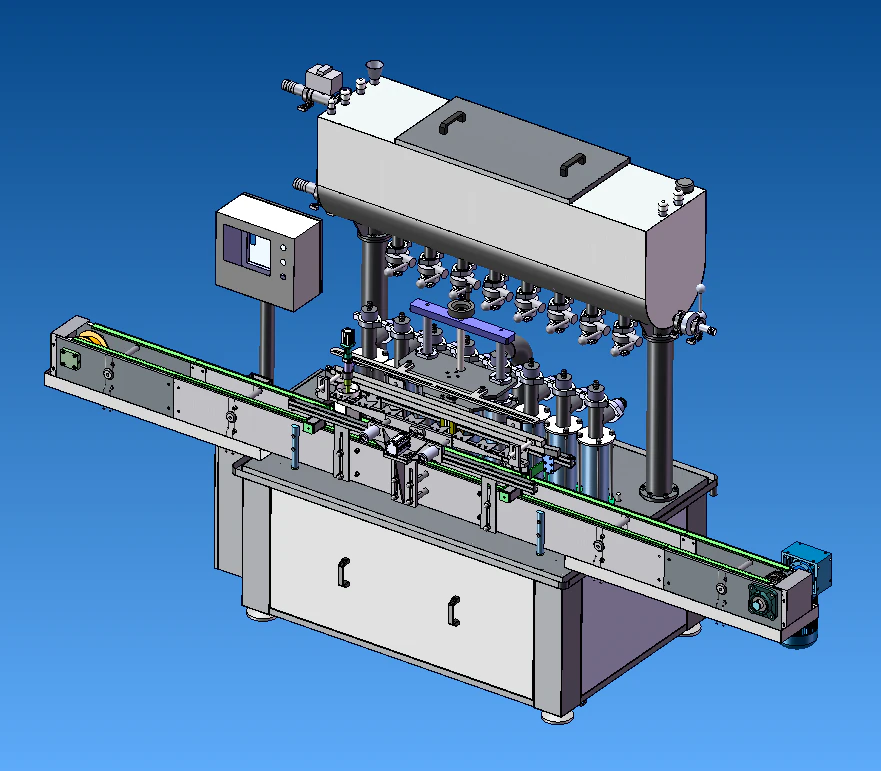 8-head filling machine 8-station automatic filling machine 8-head piston liquid filling machine 3D Model .c4d .max .obj .3ds .fbx .stl .blend 