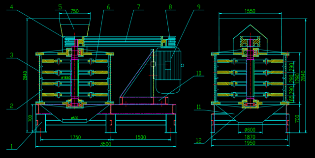 1750 compound crusher CAD drawing 3D 모델 .c4d .max .obj .3ds .fbx .stl .blend 