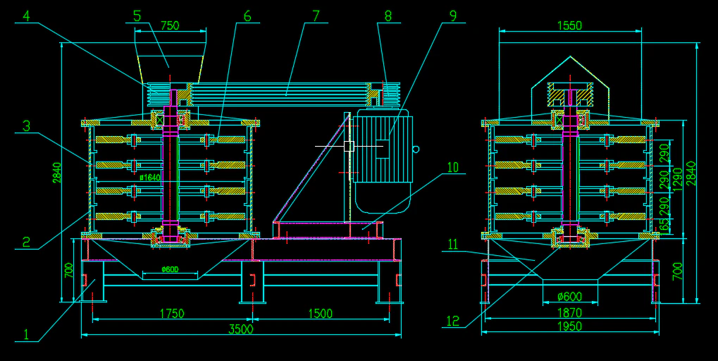 1750 compound crusher CAD drawing 3D Model .c4d .max .obj .3ds .fbx .stl .blend 