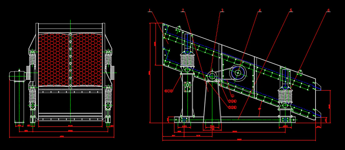 24006000 double-layer vibrating screen full set of CAD drawing 3D Model .c4d .max .obj .3ds .fbx .stl .blend 