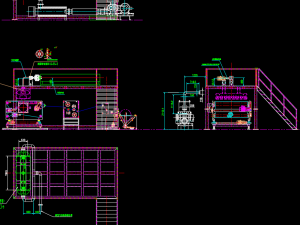 1600 Meltblown cloth production line set drawing CAD Modello 3D