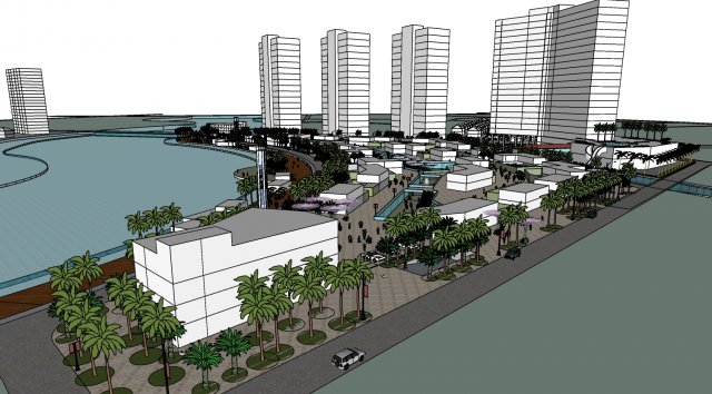 Conceptual Design of Hainan Commercial Street low density 3D Модель .c4d .max .obj .3ds .fbx .stl .blend 
