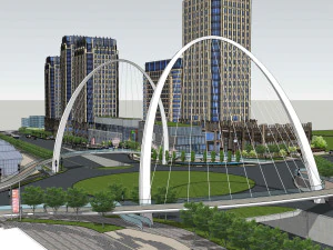 기업 오피스파크 경관 혁신 3D 모델