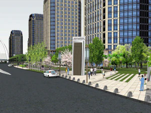 Innovate the landscape of enterprise office park 3D Model