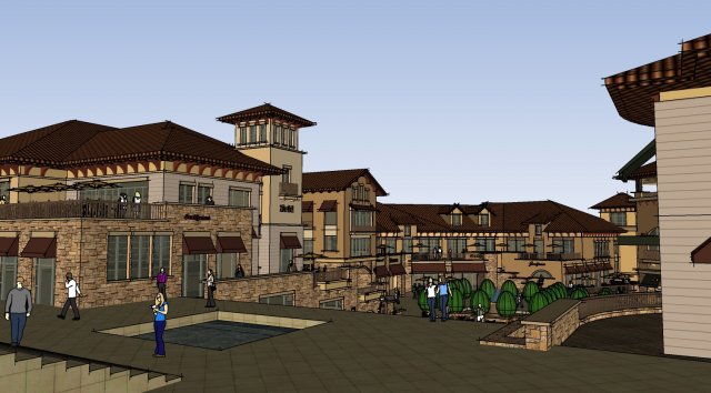 SU Model Design of European Commercial Street 3D 모델 .c4d .max .obj .3ds .fbx .stl .blend 