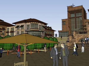 SU Model Design of European Commercial Street 3D 모델