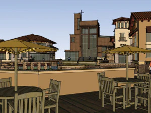 SU Model Design of European Commercial Street 3D Model