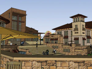 SU Model Design of European Commercial Street 3D Model