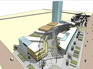 SU Model for Planning and Design of Modern Commercial Street 3D Model