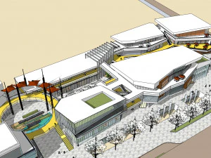 SU Model for Planning and Design of Modern Commercial Street 3D Model