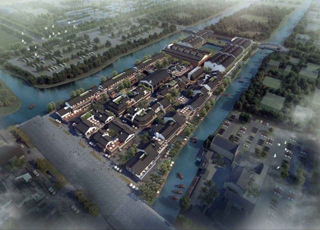 SU Model for the Design of Modern Chinese Culture and Travel Leisure Commercial Street Model 3D .c4d .max .obj .3ds .fbx .stl .blend 