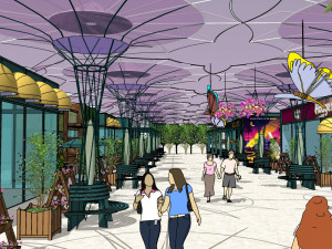 SU model of Chinese commercial street 3D Model