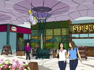 SU model of Chinese commercial street 3D Model