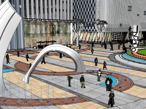 SU Model of Commercial Plaza Design 3Dモデル