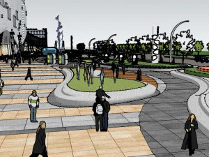 SU Model of Commercial Plaza Design 3D Model