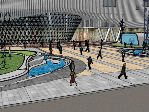 SU Model of Commercial Plaza Design 3D Model