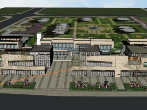 The commercial street scheme of a project 3D Model
