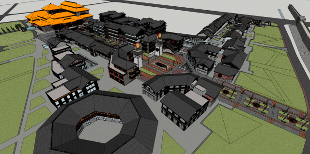 Ancient City Commerce 3D Model .c4d .max .obj .3ds .fbx .stl .blend 