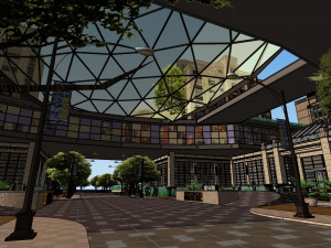Landscape SU Model of Amber Commercial Street 3D मॉडल
