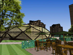 Landscape SU Model of Amber Commercial Street 3D Model