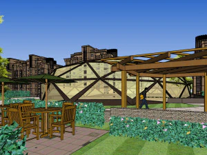 Landscape SU Model of Amber Commercial Street 3D Model