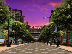 Landscape SU Model of Amber Commercial Street 3D Model