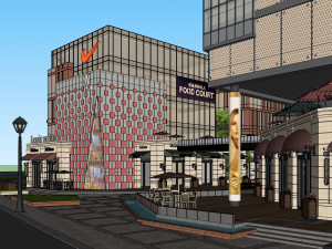 SU Model for Reconstruction Design of Commercial Street near Subway Modelo 3D