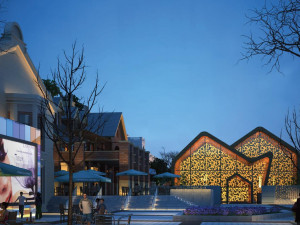 SU model for the design of a central commercial street in front of a bridge station 3D Model