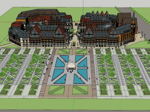SU Model for the Design of Nordic style Industrial Park Model 3D