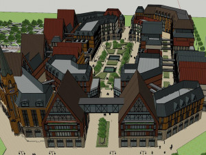 SU Model for the Design of Nordic style Industrial Park Model 3D