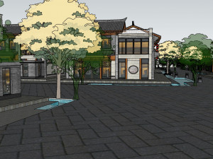 SU Model of Ancient Town Project Chinese style Modelo 3D