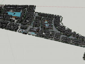 SU Model of Ancient Town Project Chinese style 3D Model