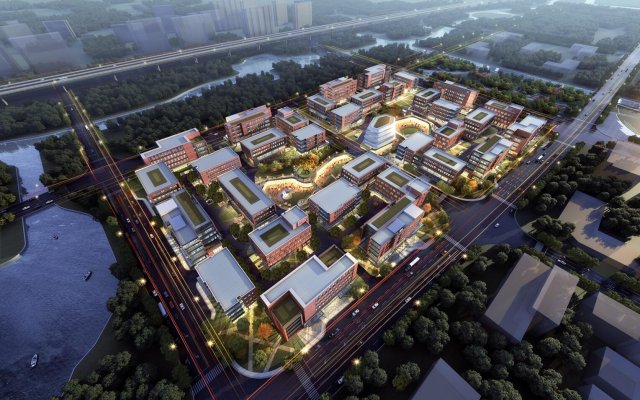 SU Model of Architectural Design in Enterprise headquarters Industrial Park 3D Model .c4d .max .obj .3ds .fbx .stl .blend