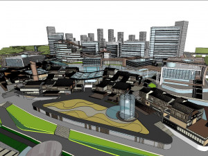 SU Model of Commercial Project Waterfront Hyundai 3D Модель