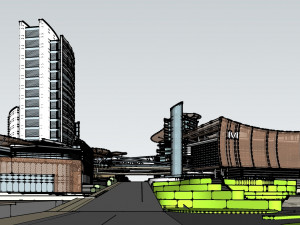 SU Model of Commercial Project Waterfront Hyundai 3D 모델