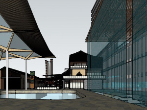 SU Model of Commercial Project Waterfront Hyundai 3D 모델